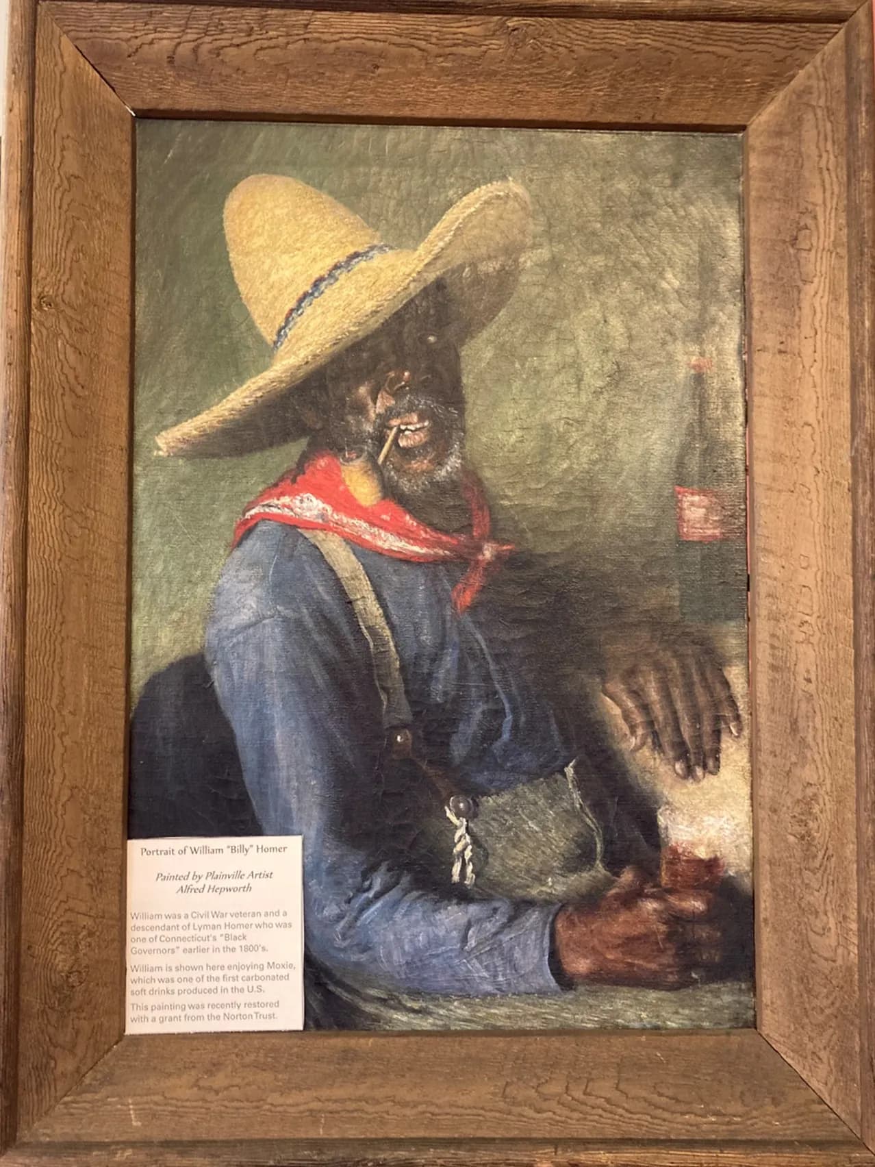 Painting of William "Billy" Homer by Plainville artist Alfred Hepworth
